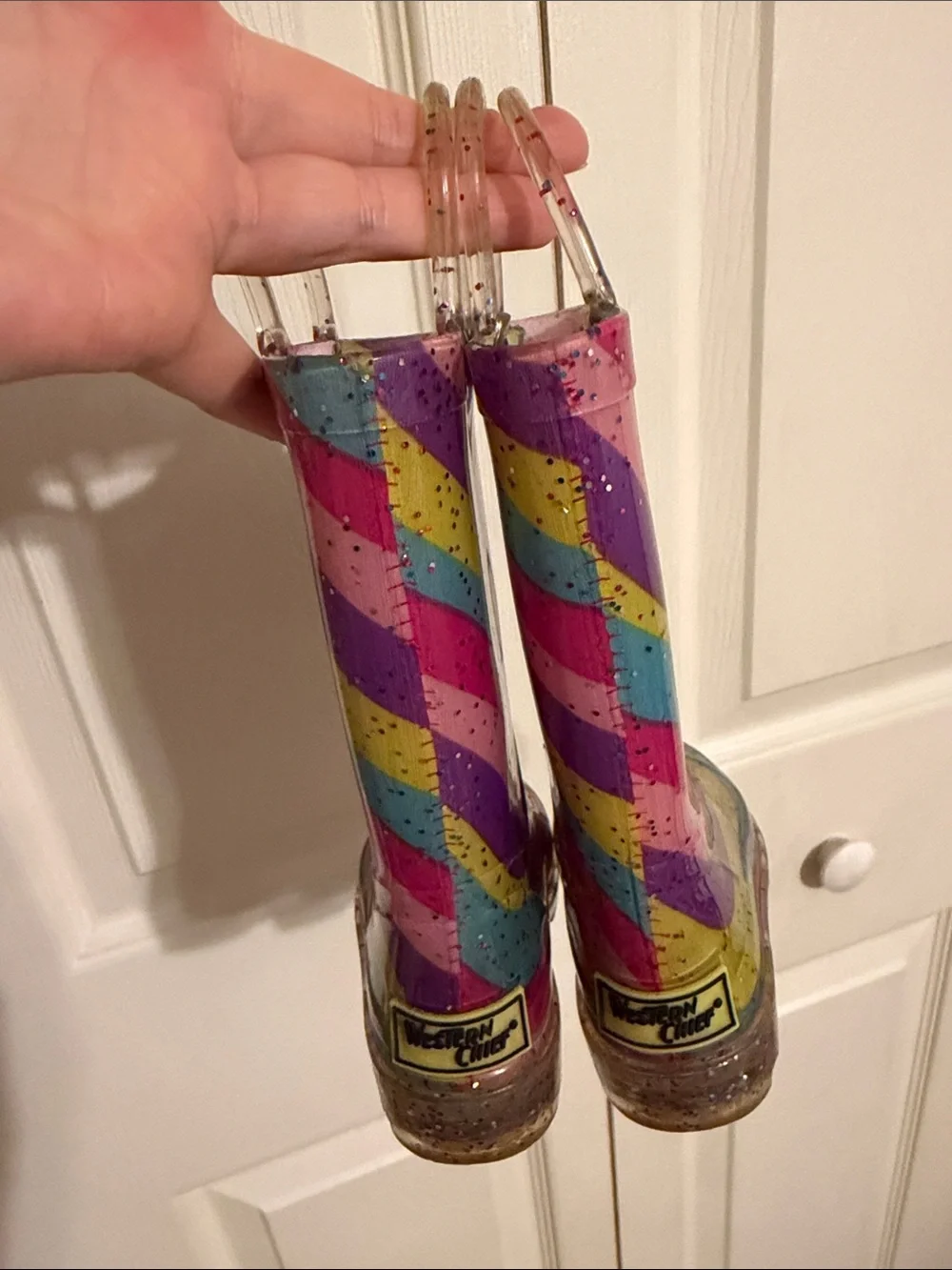 Kids Rainbow Glitter Rain Boots